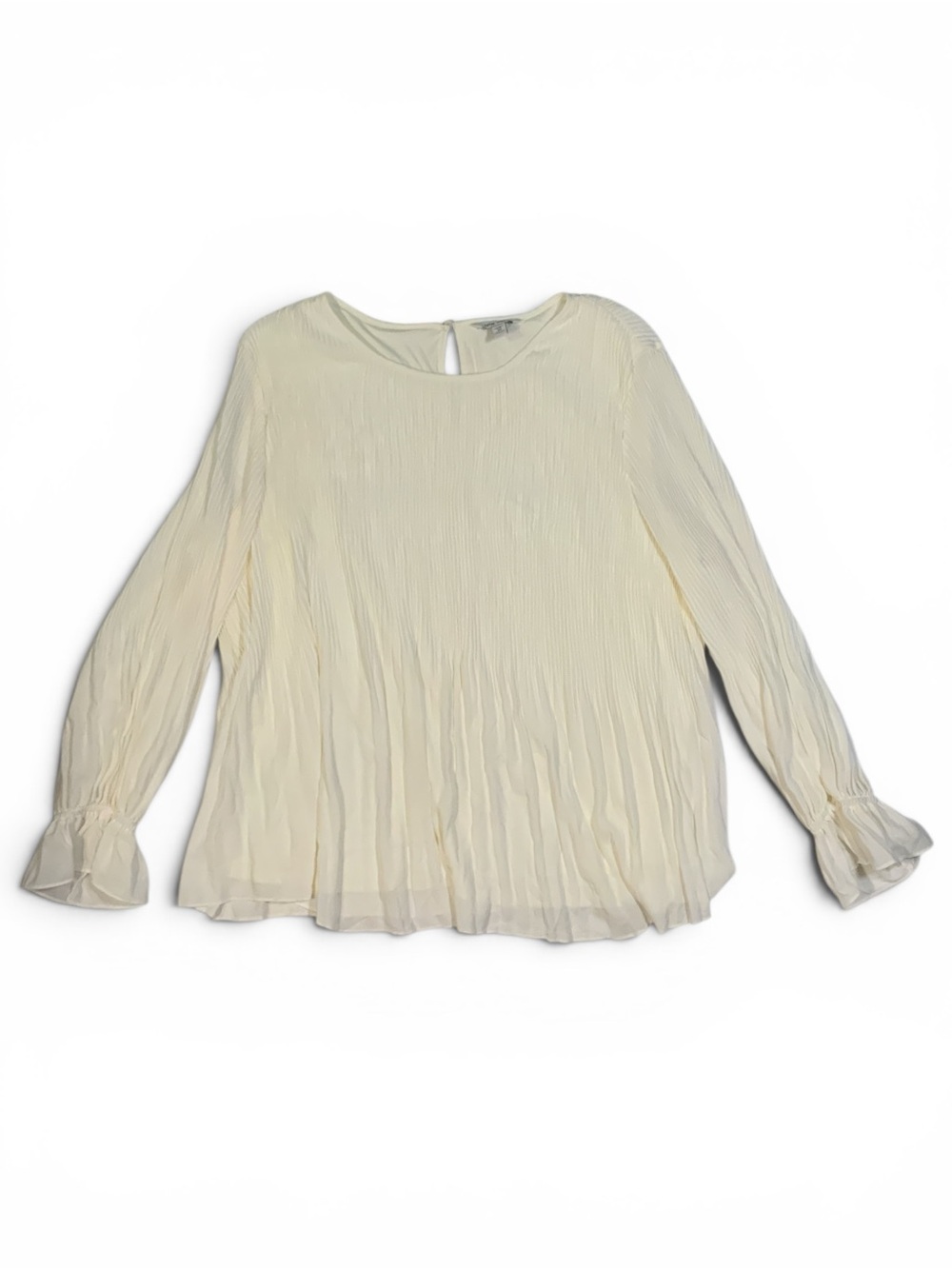 Nine West Women’s Plus 3XL Pleated Long Sleeve Top